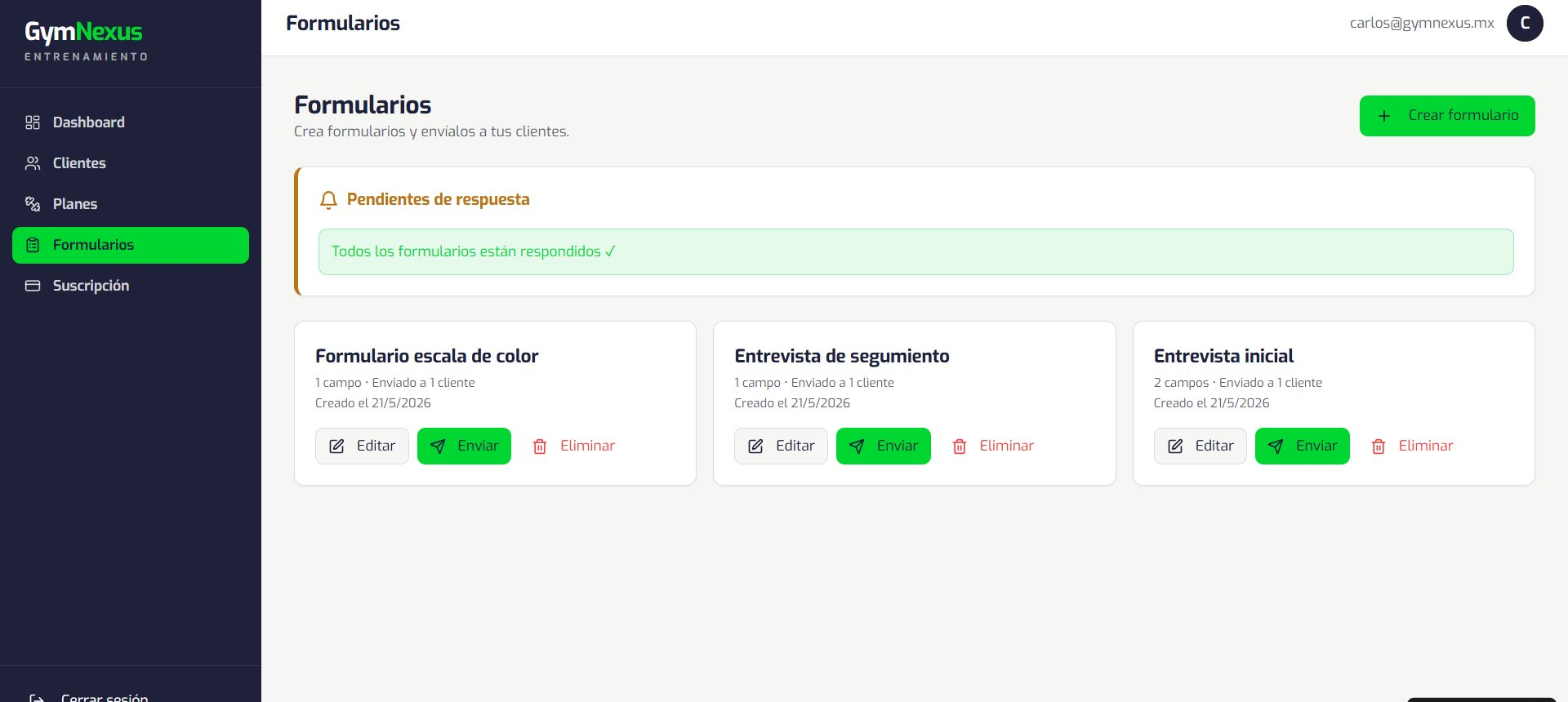Formularios de seguimiento